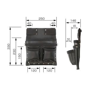 TJMデザイン(タジマ) 着脱式腰袋 K 釘袋...の詳細画像2