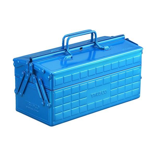 トラスコ ２段工具箱３５０Ｘ１６０Ｘ２１５ブルー 168 x 368 x 188 mm ST-350...