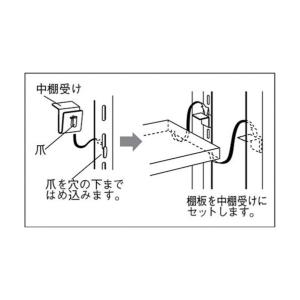 トラスコ 軽量棚中棚ボルトレス型用中棚受け金具...の詳細画像1
