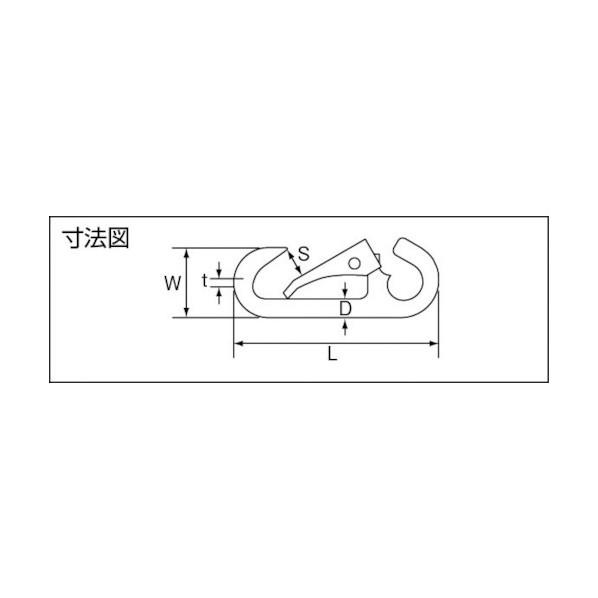 トラスコ スナップフックステンレス製Ｄ型線径Φ７×開口９ｍｍ（２個） 148 x 55 x 16 m...