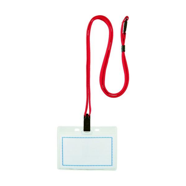 トラスコ ストラップ付ホイッスル名札ソフト赤 130 x 120 x 13 mm TNH-S-R