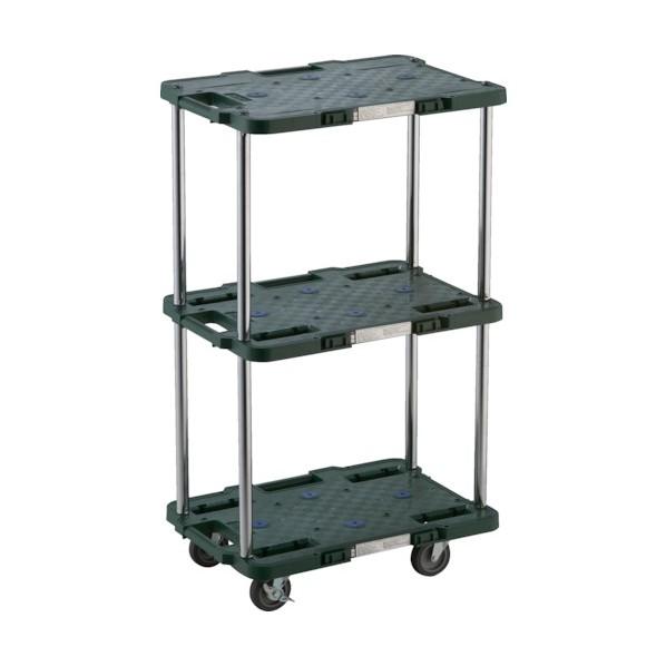 トラスコ ルートバン 3段式 370X500 4輪自在S付 緑 MPB-503JS-GN