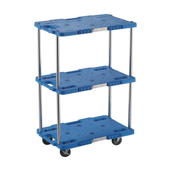 トラスコ ルートバン 3段式 400X600 4輪自在S付 青 MPB-603JS-B