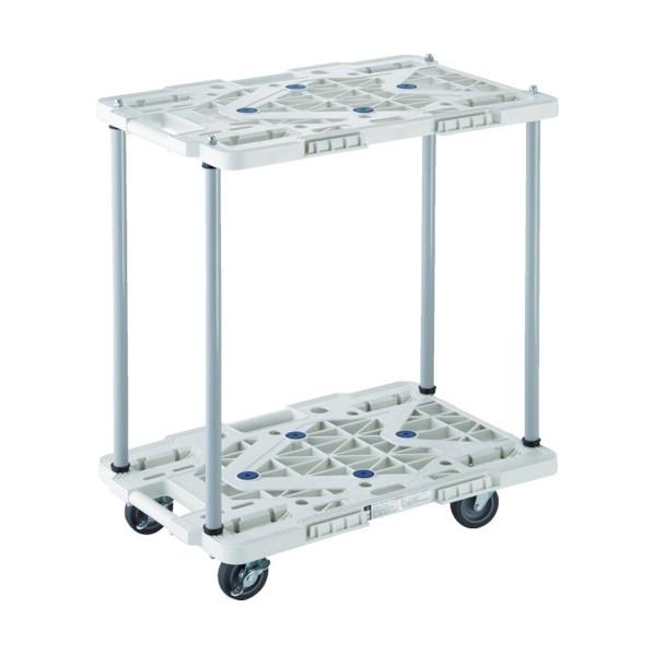 トラスコ 2段式ルートバン 600X400 ハンドル無 4輪自在 S付 黒 MPK-6020JS-B...