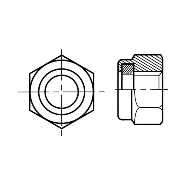 トラスコ ナイロンナット ステンレス M10 12個入 1種(DIN982規格) B133-0010