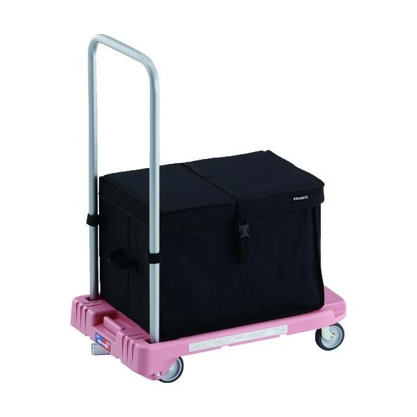 トラスコ 樹脂台車 こまわり君 省音G車輪 600X390 ピンク 樹脂ストッパー付 THブレーキ付...