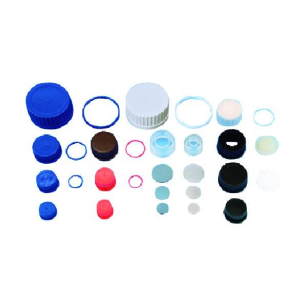 東京硝子器械 ねじ口瓶用黒キャップ 穴あき GL-45 371-05-21-09