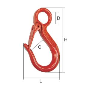 大洋製器工業 Vフック 使用荷重1.25t セーフティラッチ付 アイフック