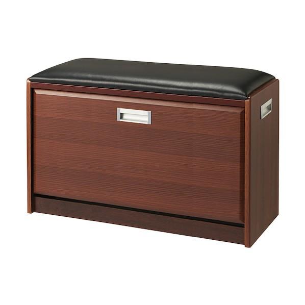 谷村実業 ベンチ式シューズラック 80cm ブラウン TAN-817-80-BR 1個