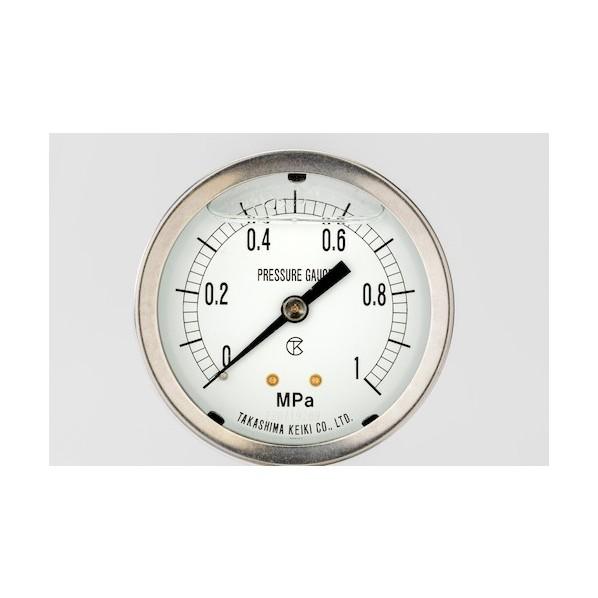高島計器 グリセリン入圧力計(A枠立型・φ50)圧力レンジ0.0〜6MPa R1/4 1309206