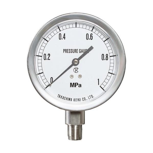 高島計器 ステンレス圧力計(A枠立型・φ75)圧力レンジ0.0〜6MPa R3/8 1470160