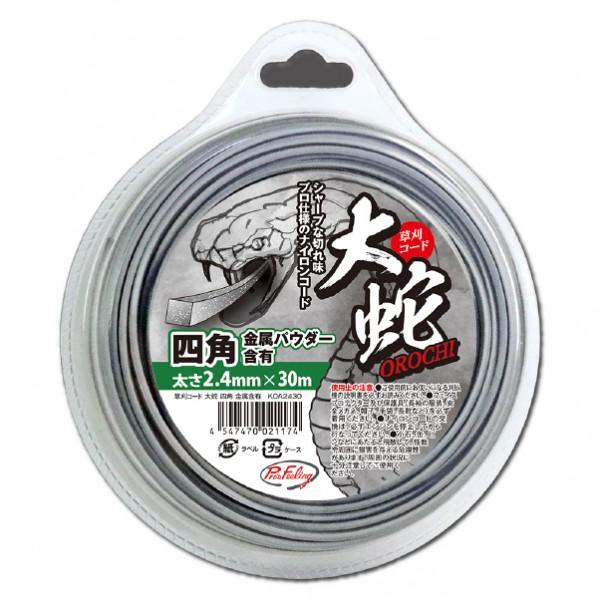 高芝ギムネ製作所 草刈コード 大蛇(OROCHI) 金属パウダー含有 四角 グレー 2.4mmx30...