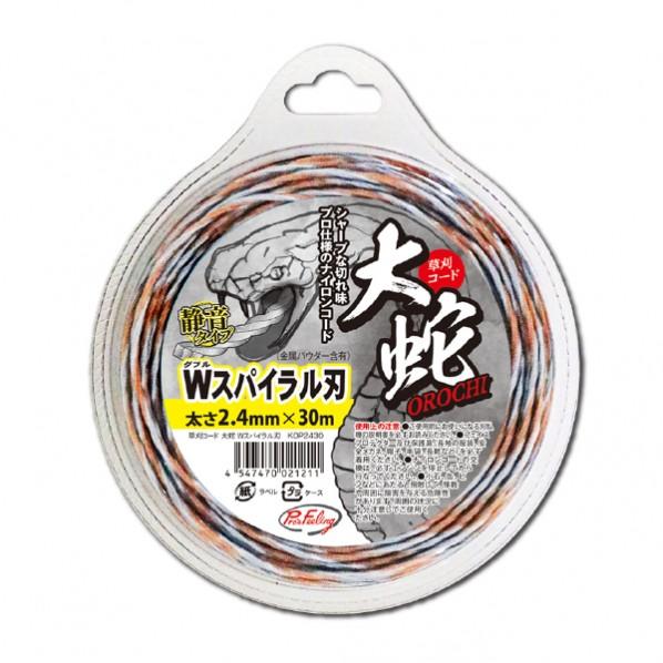 高芝ギムネ製作所 草刈コード 大蛇(OROCHI) Wスパイラル 金属パウダー含有 グレー 2.4m...