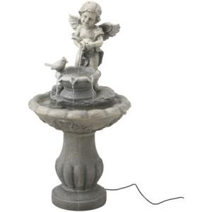 TAKASHO|タカショー ソーラーファウンテン 天使と小鳥 約幅44cm×奥行き44cm×高さ86...