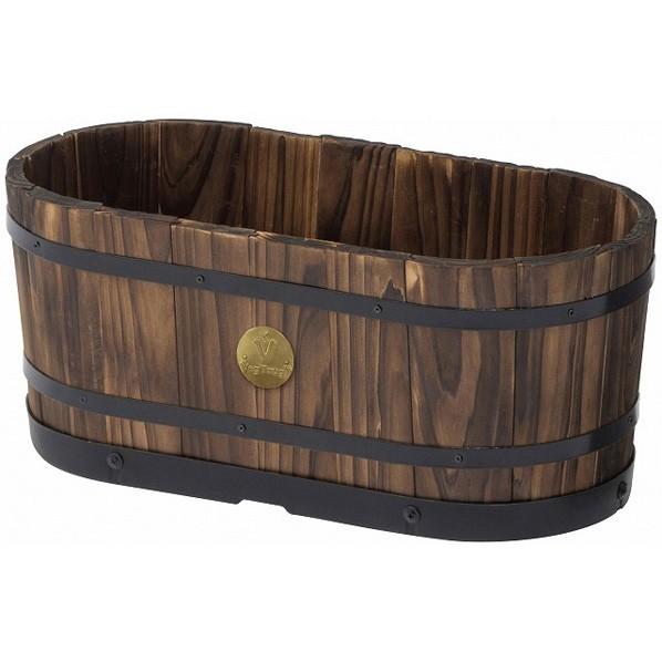 ウッドオーバルプランター M 焼磨 PPW-06M 1個