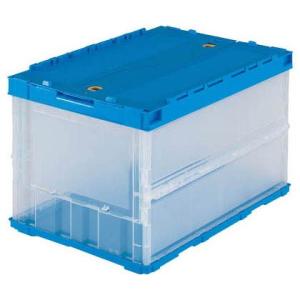 トラスコ 薄型折りたたみコンテナ５０Ｌロックフタ付透明 TM TR-C50B TM(トウメイ)