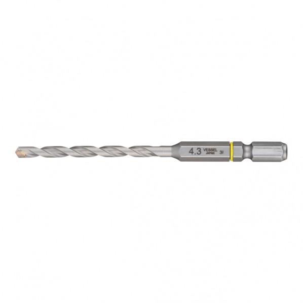 ベッセル クッションドリル コンクリート用 直径Φ4.3×有効長50×全長95 CCD-4.3