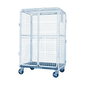ワコーパレット 鋼製カゴ車セキュリティカーゴ(床板プラスチック製)