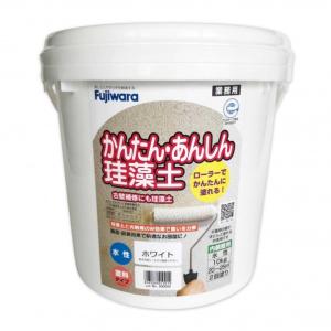 フジワラ化学 ローラーで塗れるかんたん・あんしん 珪藻土 6坪用 ホワイト 10kg 6220200 1個