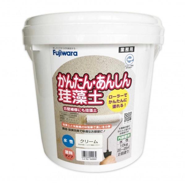 フジワラ化学 ローラーで塗れるかんたん・あんしん 珪藻土 6坪用 クリーム 10kg 6220300