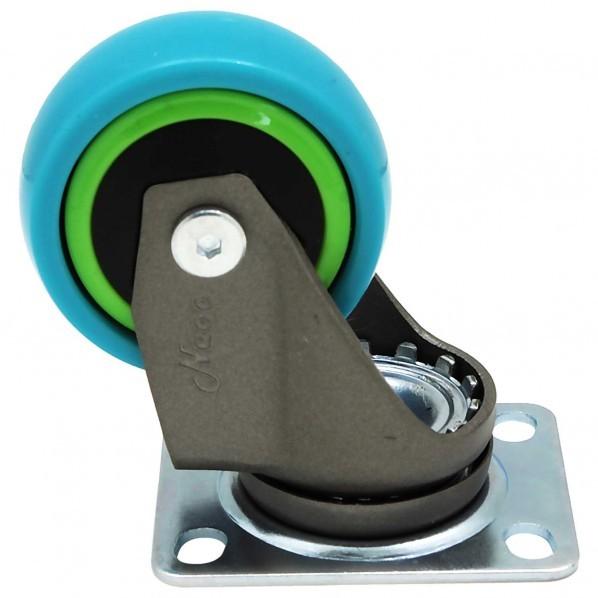 和気産業 カラフルキャスター4 Φ50mm ミントブルー×ライトグリーン GG-50 4個