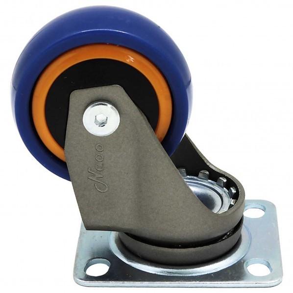 和気産業 カラフルキャスター4 Φ50mm ネイビー×オレンジ BO-50 4個