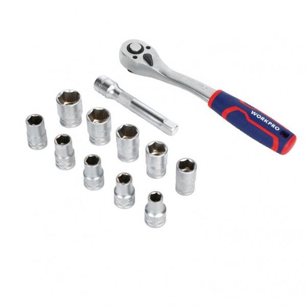 WORKPRO ワークプロ DIY時に大活躍 差込角1/2インチ ソケットレンチセット 10-22m...