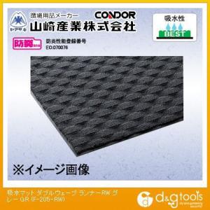 山崎産業吸水マットダブルウェーブランナーRW10mグレーF-205-RW