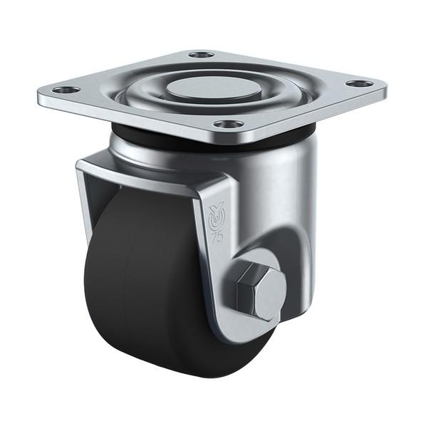 ユーエイ 低床式重荷重キャスター自在車８０径ＭＣナイロン車輪 UHG80MC 1