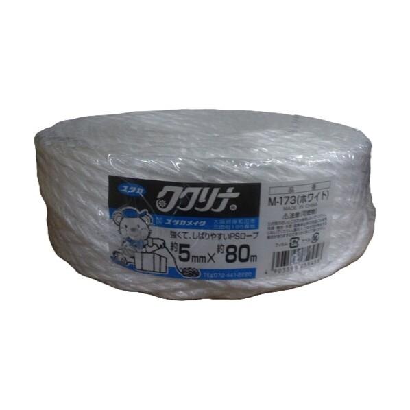 ユタカメイク PSロープ ホワイト 5mm×80m M-173 1個