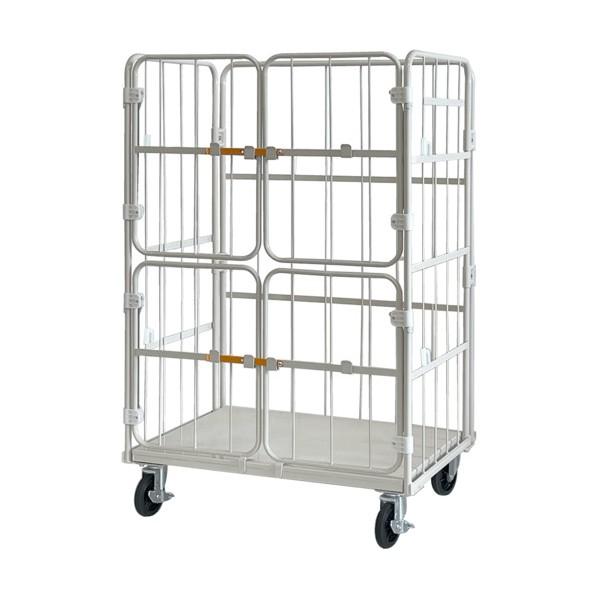 ヤマト・インダストリー 上下観音扉付コンビテナー 床板スチール製 1100×800×1700 アイボ...