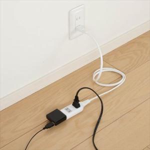 ヤザワ テーブルタップ3個口2m ホワイト W...の詳細画像1