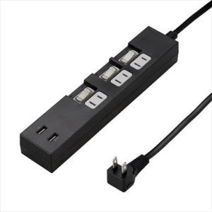 ヤザワ 個別スイッチ付3AC2USB3.4A2m ブラック W47mm×H227mm×D32mm Y02KS532BK2U｜diy-tool