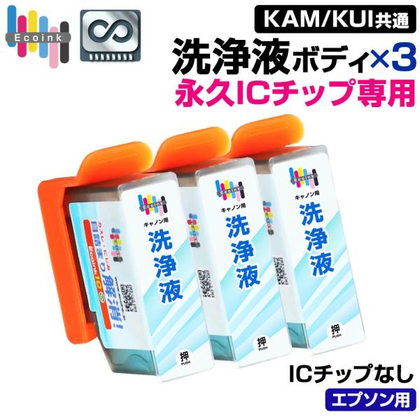 【永久ICチップ洗浄液ボディ】 洗浄液 3個 KAM KUI クリーニング 目詰まり解消 クリーニン...