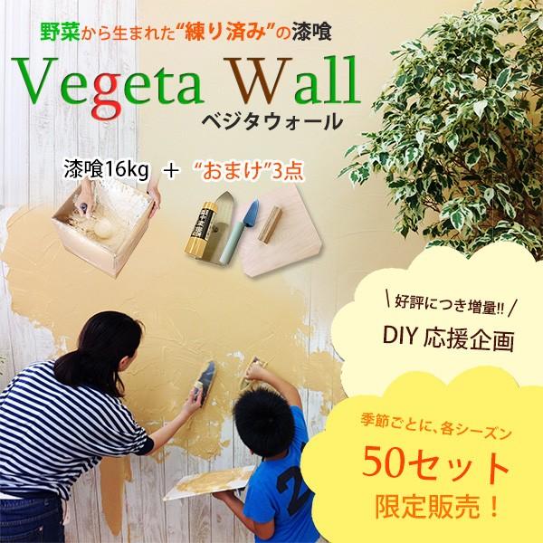 ベジタウォール 練り済み漆喰 DIY はじめてセット（漆喰16kg+道具3点）