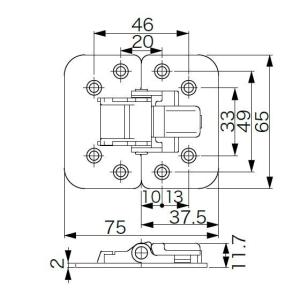 (面付タイプ) ムラコシ センターヒンジ DI...の詳細画像3