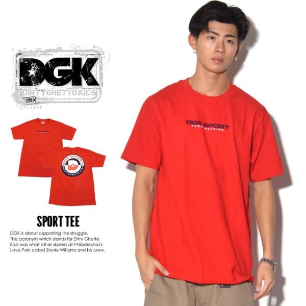 ディージーケー DGK Tシャツ 半袖 メンズ レディース SPORT TEE レッド 夏 ブランド...