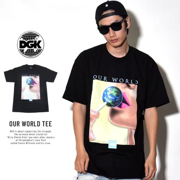 ディージーケー DGK Tシャツ 半袖 メンズ レディース OUR WORLD TEE DT-400...