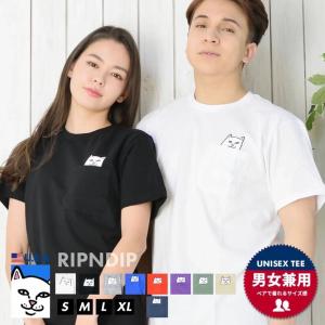 RIPNDIP リップンディップ Tシャツ メンズ レディース 半袖 スケボー ブランド 胸ポケット 猫 キャット 大きいサイズ 夏 おしゃれ ストリート系