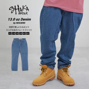 Shaka Wear シャカウェア デニムパンツ ジーンズ メンズ 13オンス ストリート系 ファッション ダークブルー RDS3095｜dj-dreams