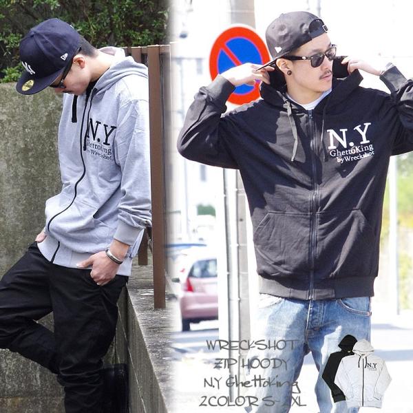 パーカー メンズ ブランド おしゃれ 着こなし ジップアップ スウェット 裏毛 NY 刺繍 Sサイズ...