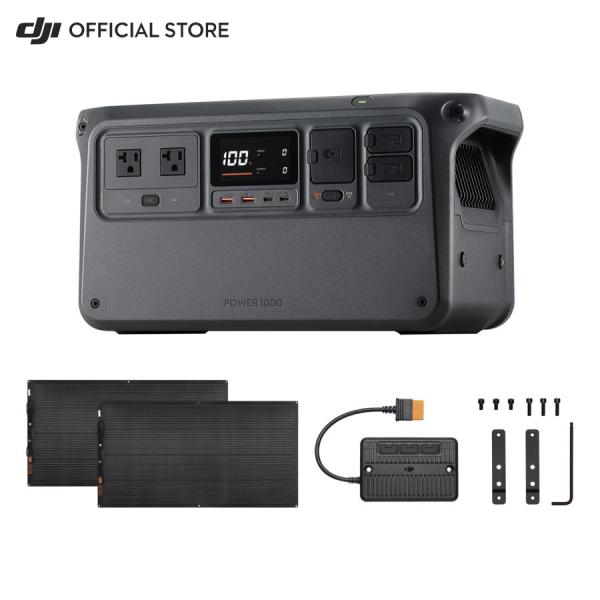 DJI Power 1000 ポータブル電源+ 200Wフレキシブルソーラーパネル2枚+MPPT1枚...