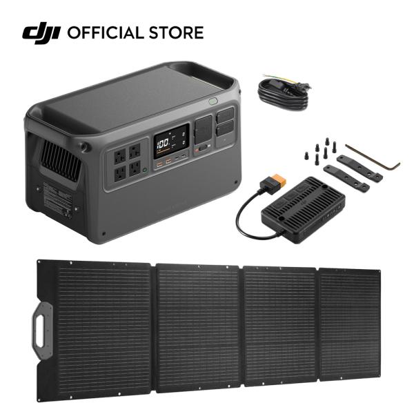 DJI Power 1000 V2 200W折りたたみ式ソーラーパネルコンボ ポータブル電源 非常用...