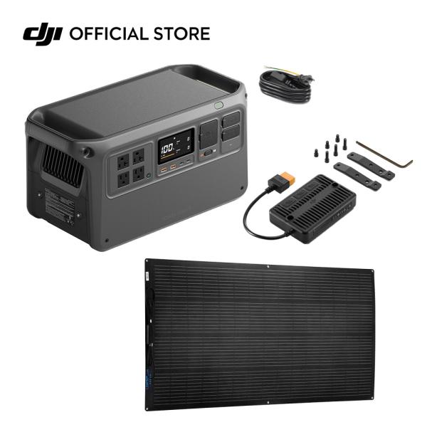 DJI Power 1000 V2 200Wフレキシブルソーラーパネルコンボ ポータブル電源 非常用...