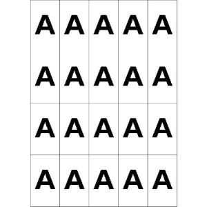 アルファベットAシール(黒)　20丁×5シート（小数100枚）｜dkom