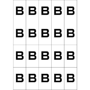 アルファベットBシール(黒)　20丁×5シート（小数100枚）｜dkom