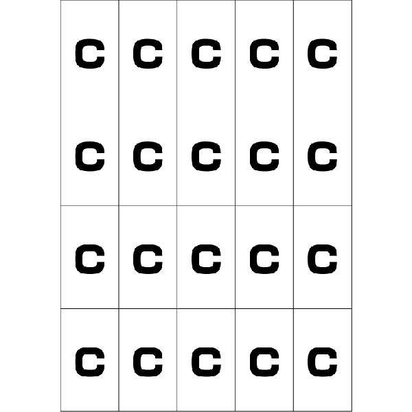 アルファベットcシール(黒)　20丁×5シート（小数100枚）