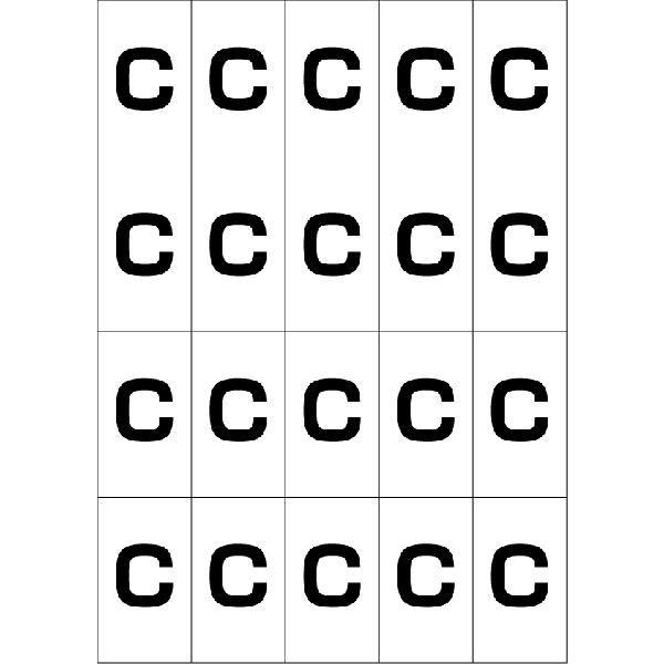 アルファベットCシール(黒)　20丁×5シート（小数100枚）