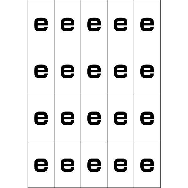 アルファベットeシール(黒)　20丁×5シート（小数100枚）