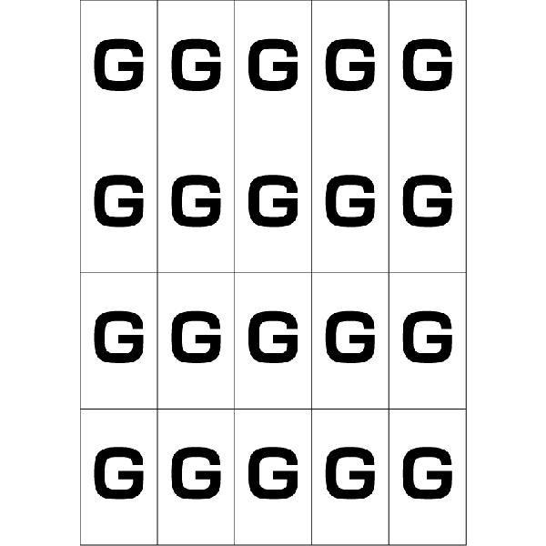 アルファベットGシール(黒)　20丁×5シート（小数100枚）